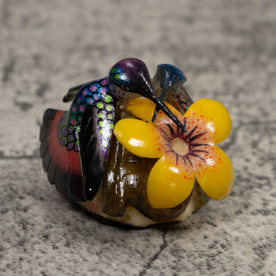 Double Hummingbird Tagua Carving