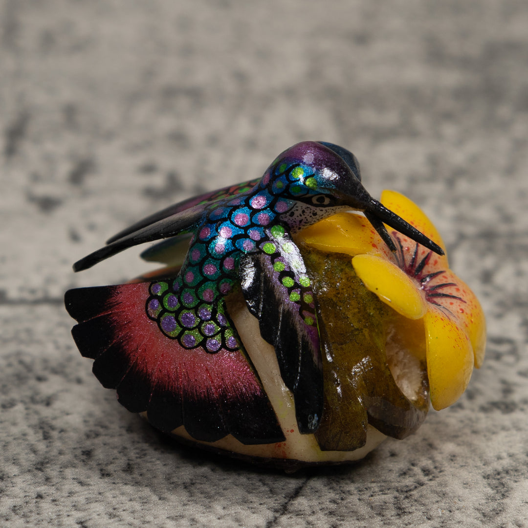 Double Hummingbird Tagua Carving