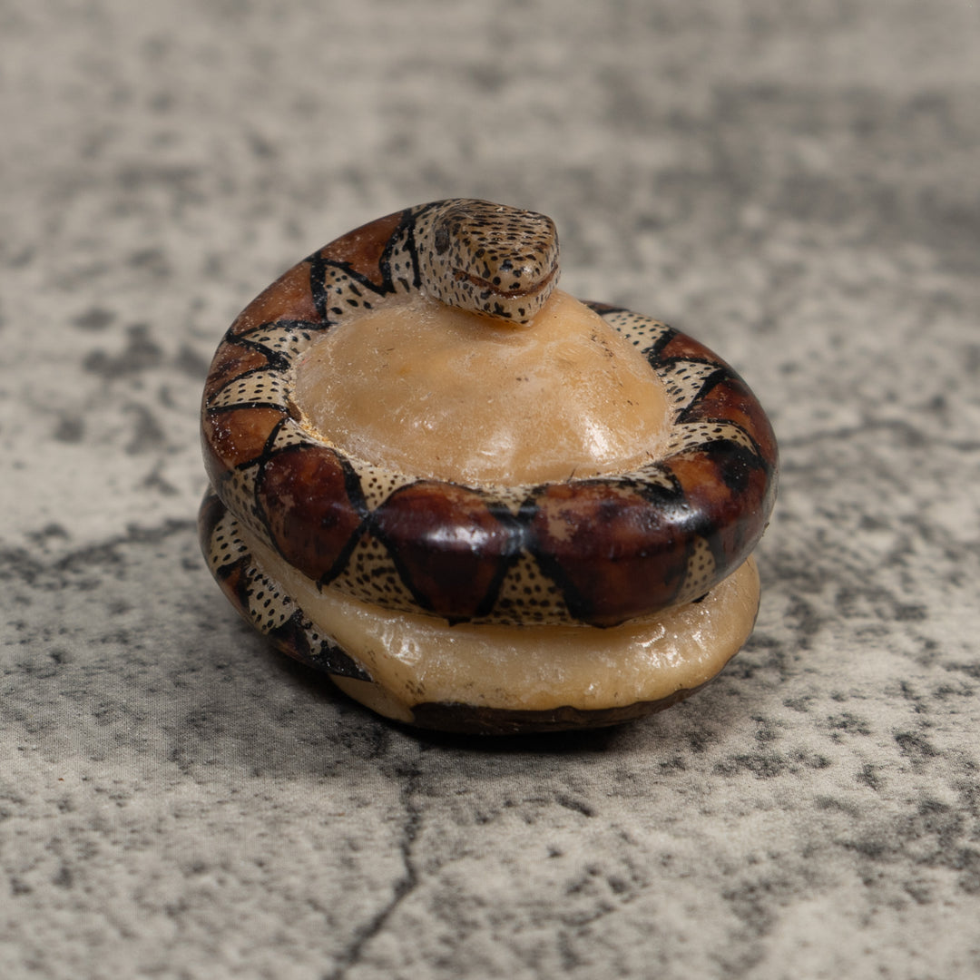 Brown And Black Snake Reptile Tagua Carving