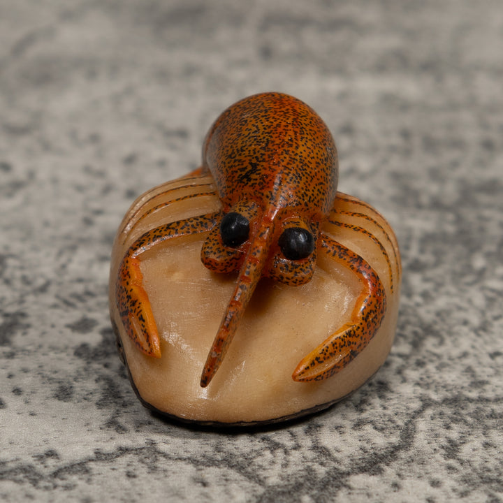 Vintage Shrimp Tagua Carving