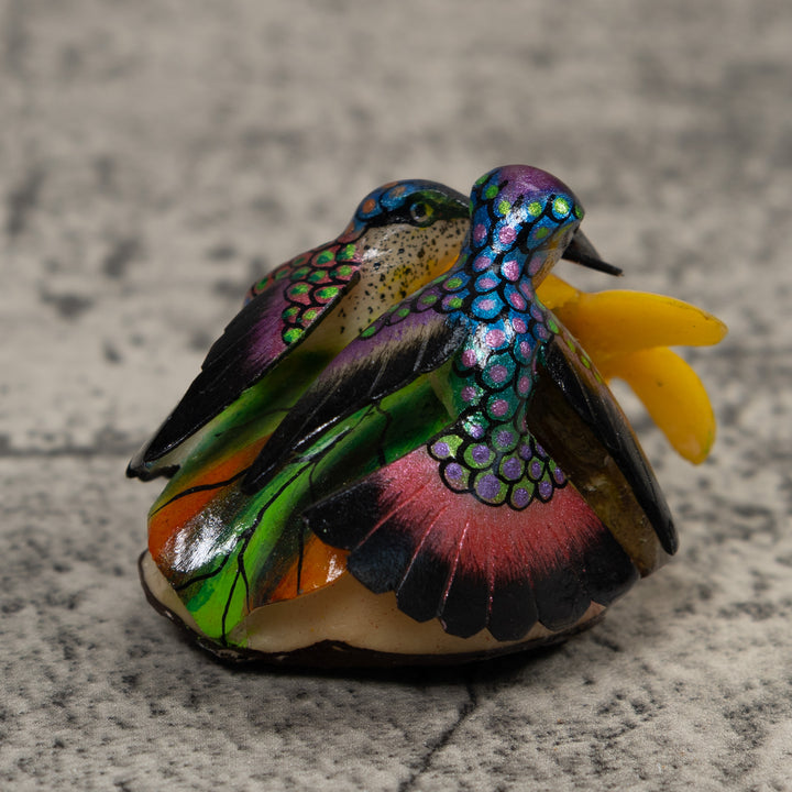 Double Hummingbird Tagua Carving