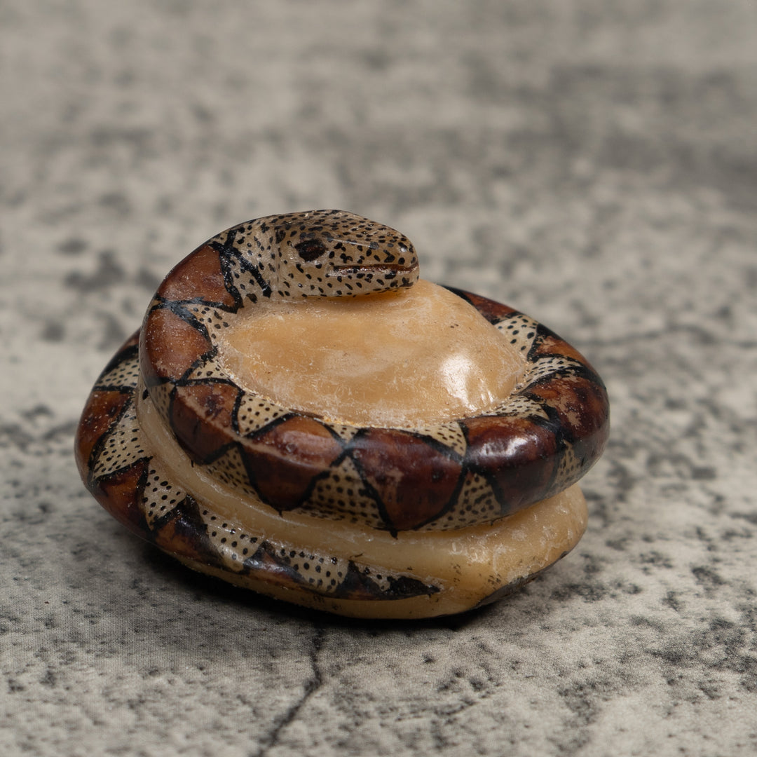 Brown And Black Snake Reptile Tagua Carving