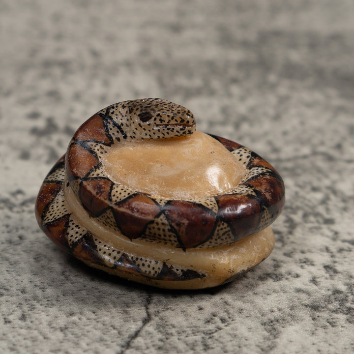 Brown And Black Snake Reptile Tagua Carving