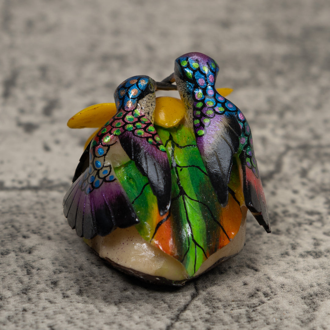 Double Hummingbird Tagua Carving