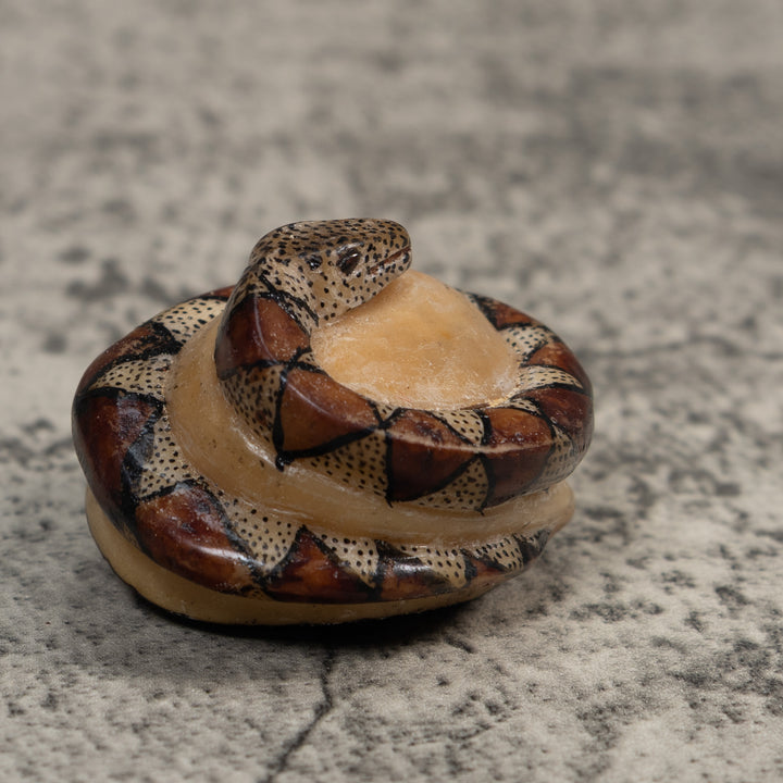Brown And Black Snake Reptile Tagua Carving