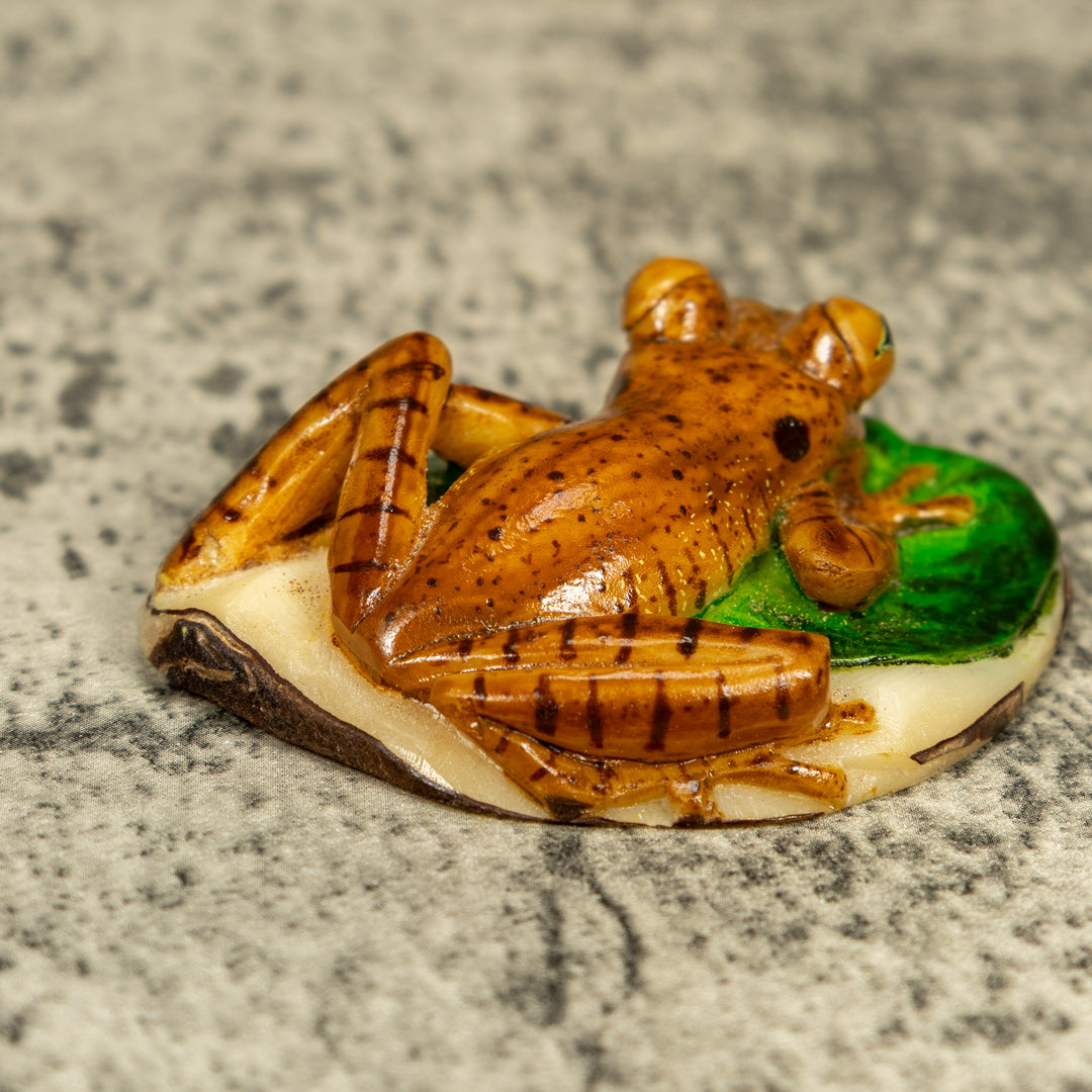 Brown And Black Poison Dart Frog Tagua Carving