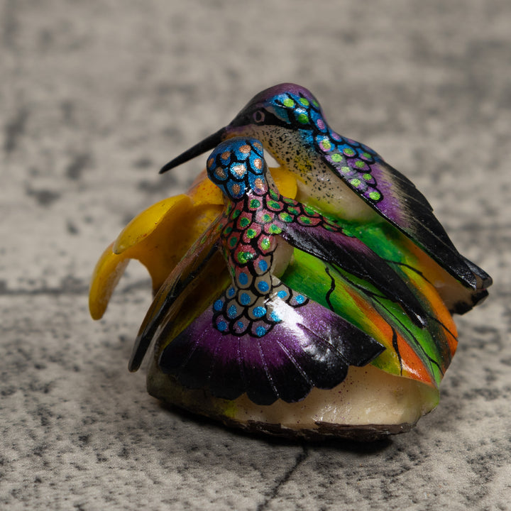 Double Hummingbird Tagua Carving