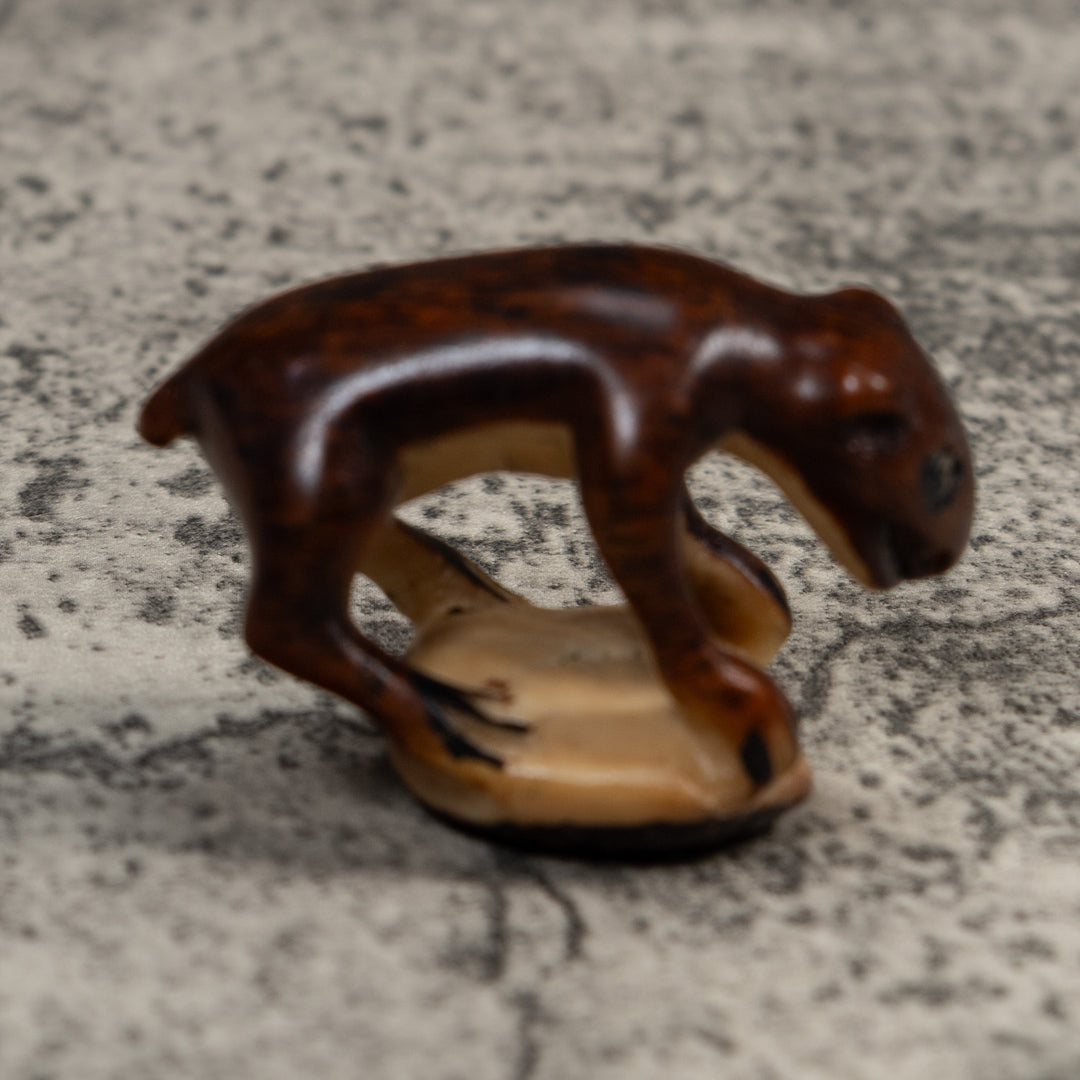 Vintage Brown Jungle Critter Tagua Carving