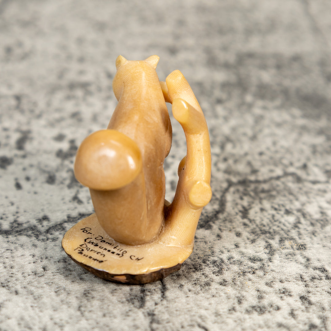 Vintage Natural White Squirrel Tagua Carving