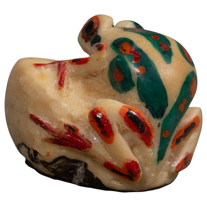 Red And Blue White Poison Dart Frog Tagua Carving