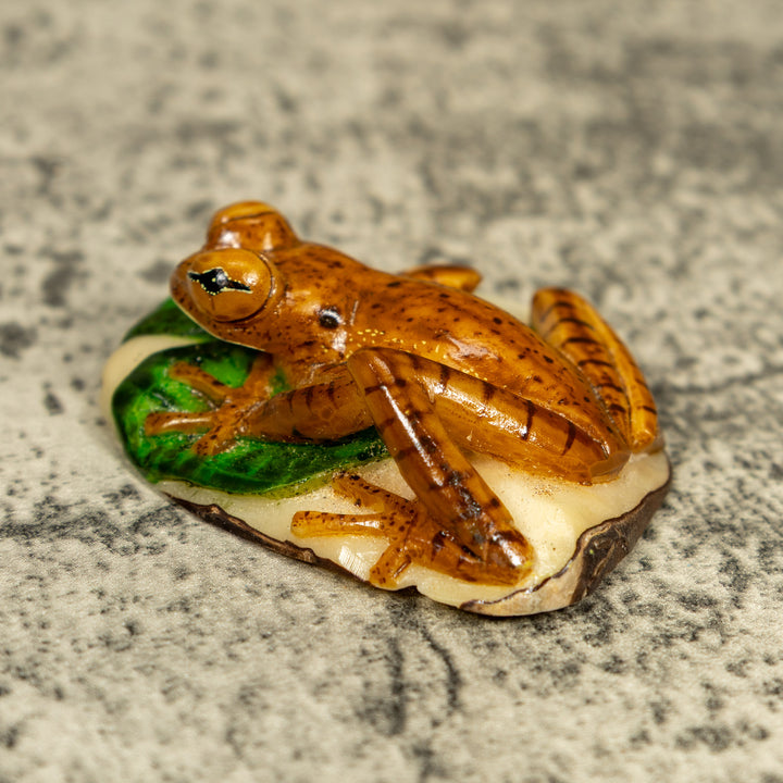 Brown And Black Poison Dart Frog Tagua Carving