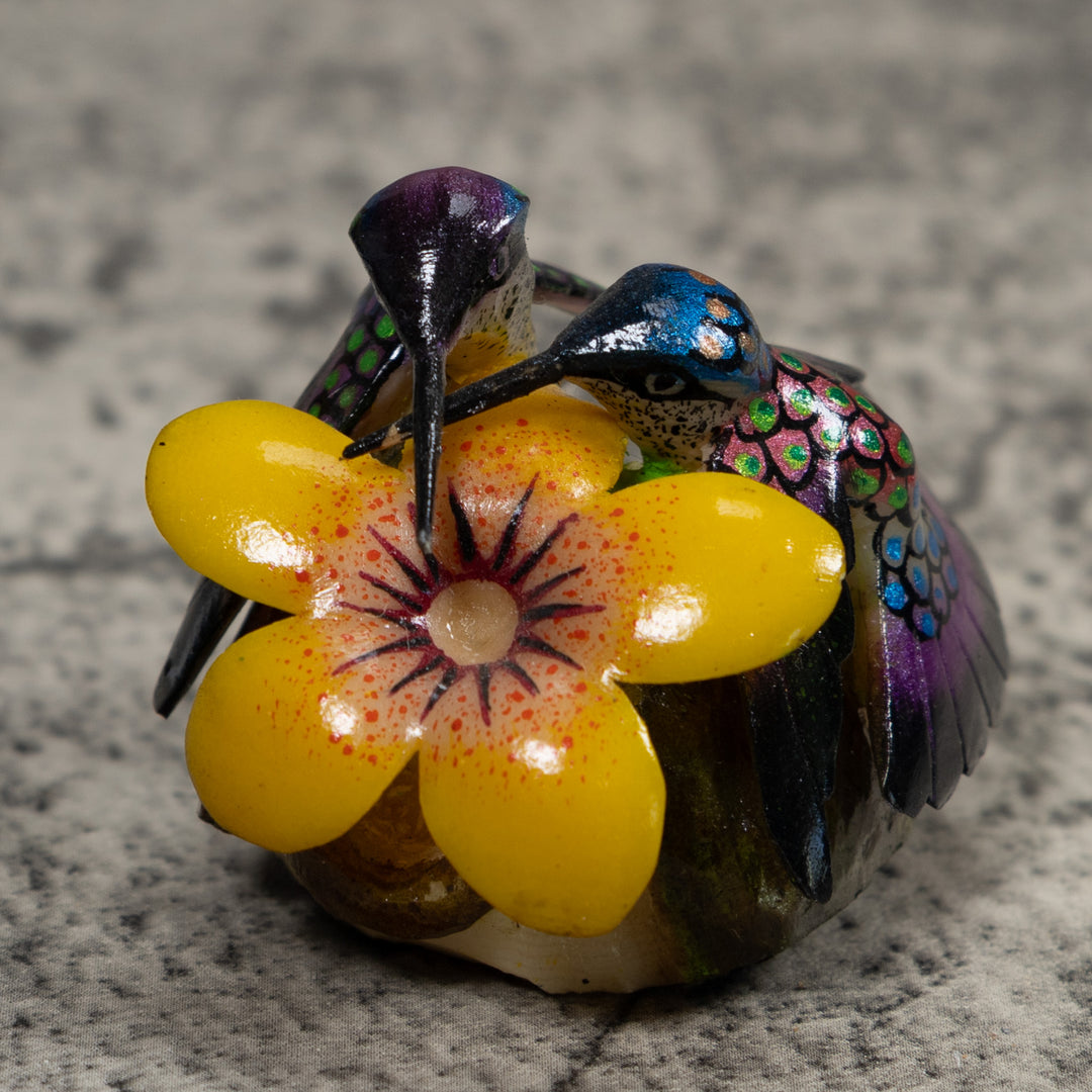 Double Hummingbird Tagua Carving