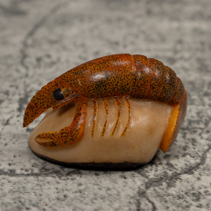 Vintage Shrimp Tagua Carving