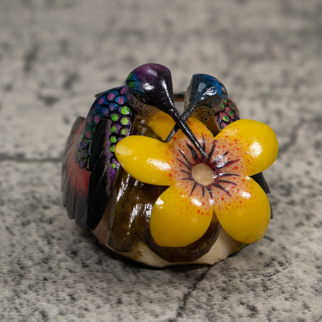 Double Hummingbird Tagua Carving