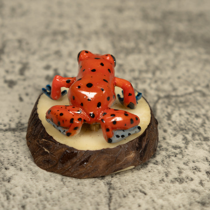 Red And Blue Poison Dart Frog Tagua Carving