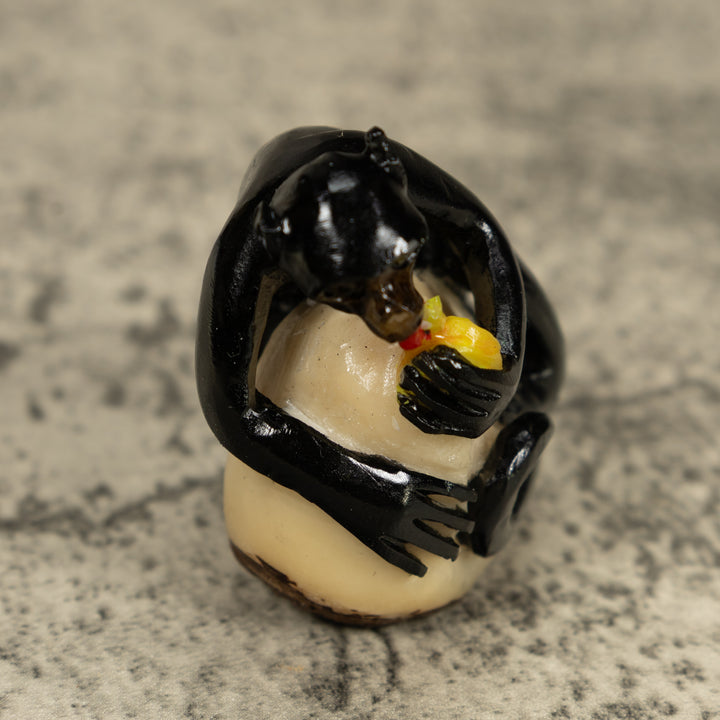 Black Howler monkey With Fruit Tagua Carving