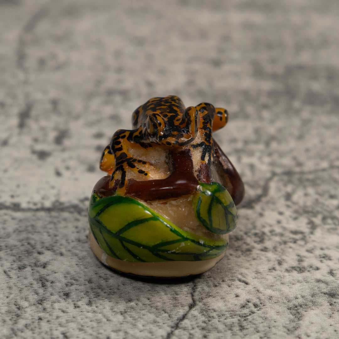 Black Gold And Green Poison Dart Frog Tagua Carving