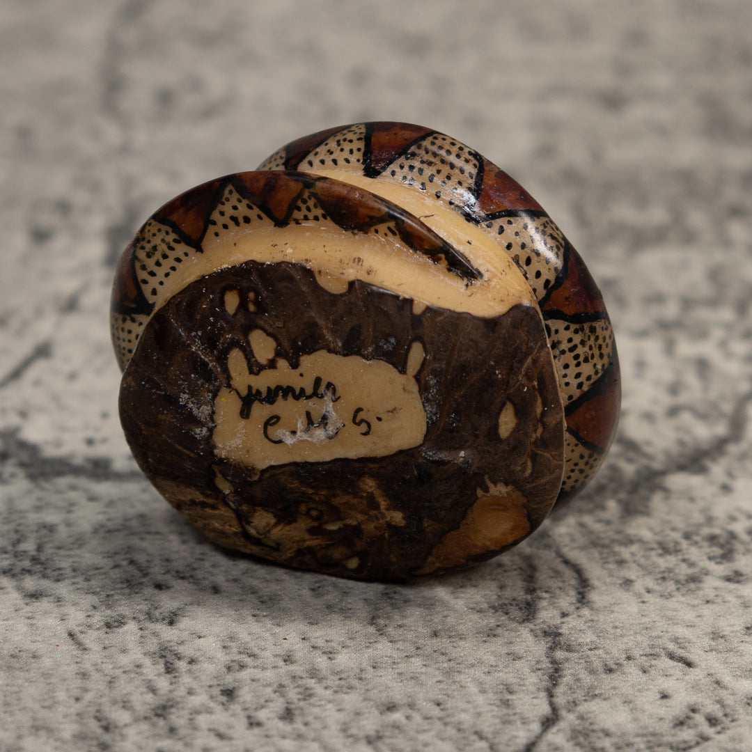 Brown And Black Snake Reptile Tagua Carving