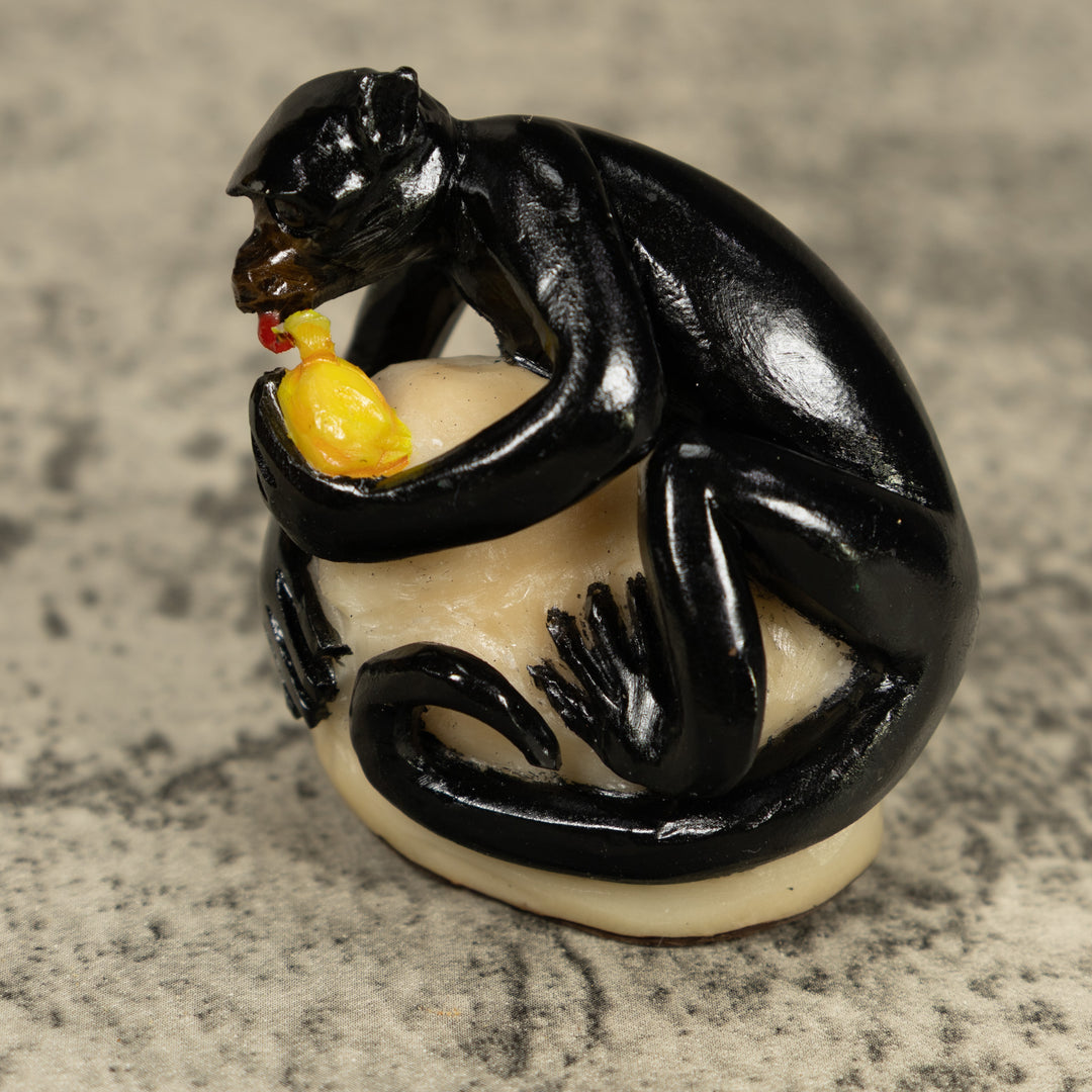 Black Howler monkey With Fruit Tagua Carving