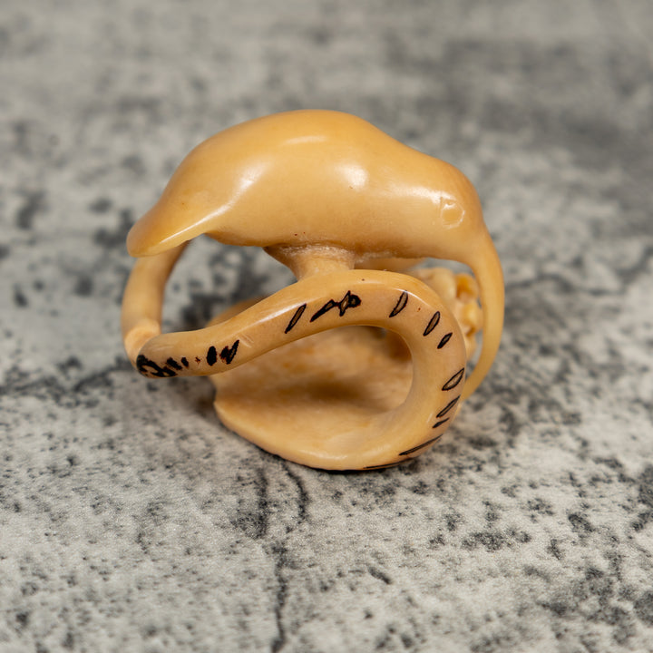Vintage Natural White Hummingbird Tagua Carving