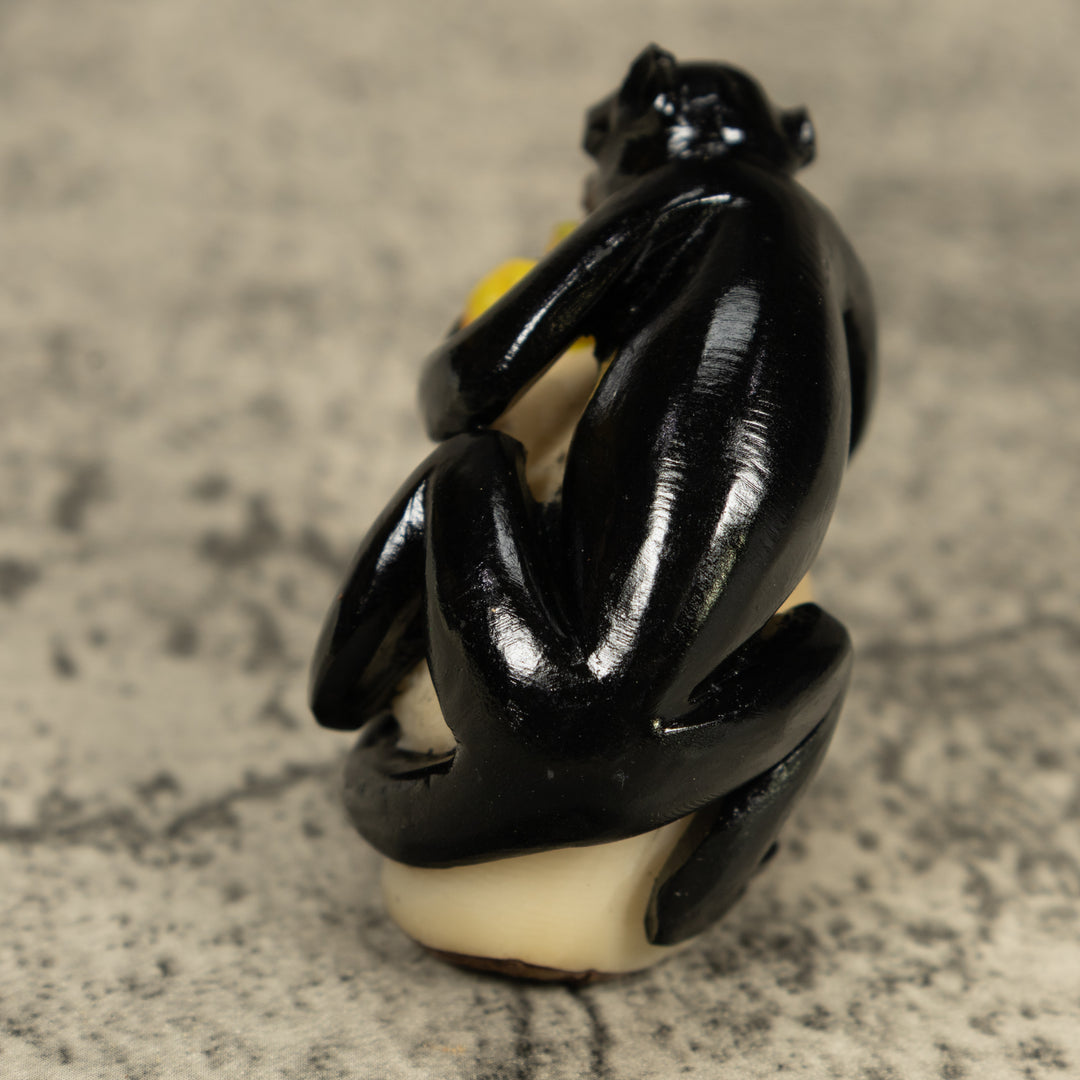 Black Howler monkey With Fruit Tagua Carving