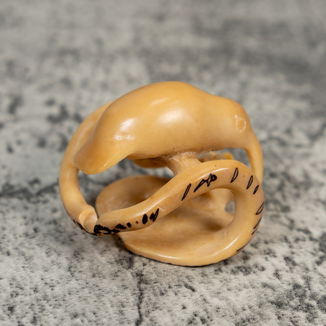 Vintage Natural White Hummingbird Tagua Carving