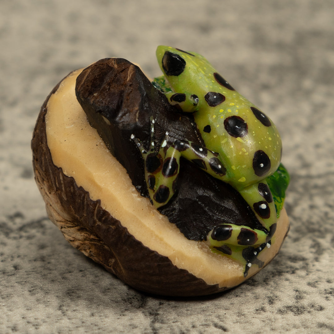Green Poison Dart Frog Tagua Carving