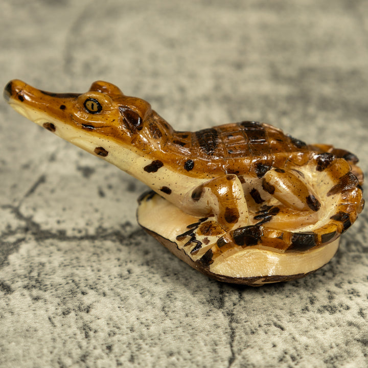 Alligator Crocodile Caiman Tagua Carving