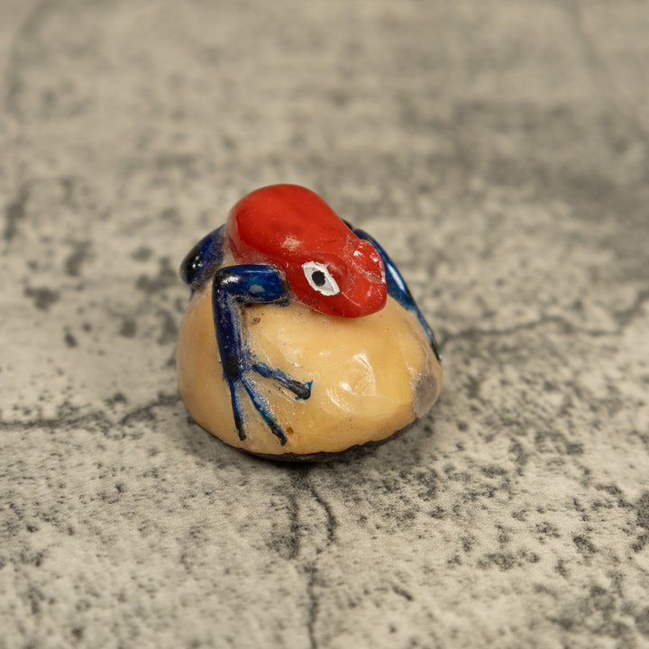 Vintage Red And Blue Poison Dart Frog Tagua Carving