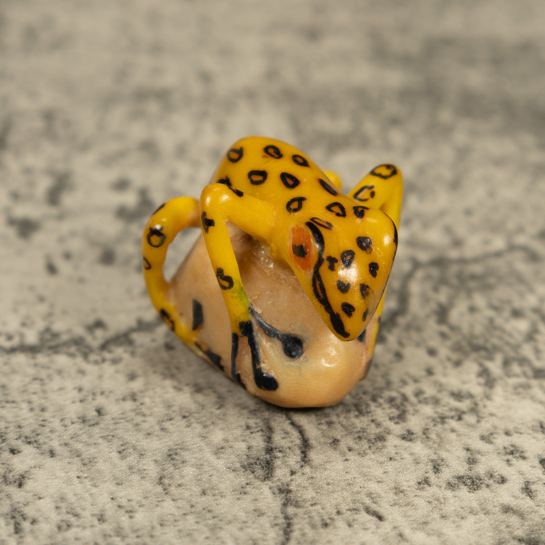 Vintage Golden Frog Tagua Carving
