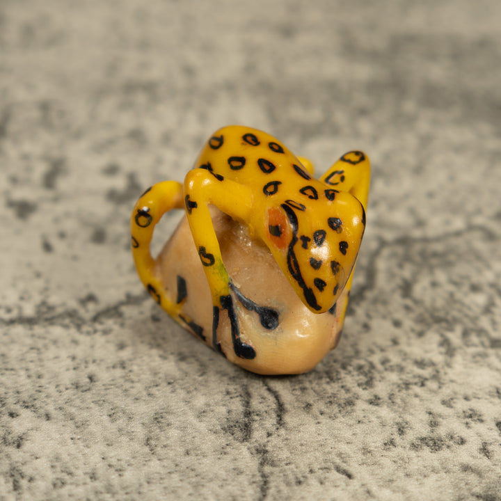 Vintage Golden Frog Tagua Carving