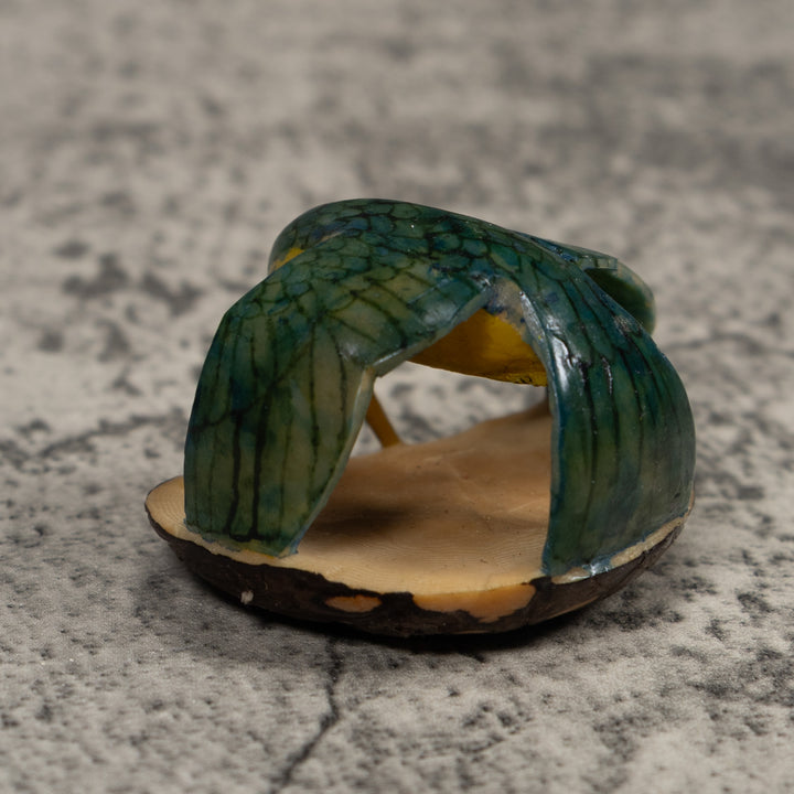 Vintage Black And Green Hummingbird Tagua Carving