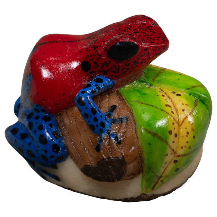 Red And Blue Poison Dart Frog Tagua Carving