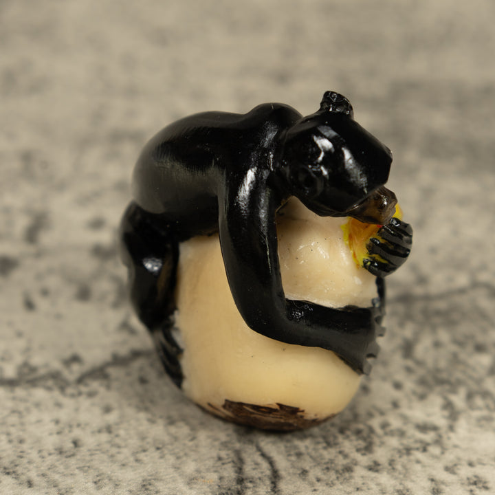 Black Howler monkey With Fruit Tagua Carving