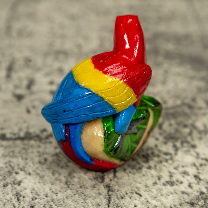 Red Yellow And Blue Macaw Parrot Tagua Carving
