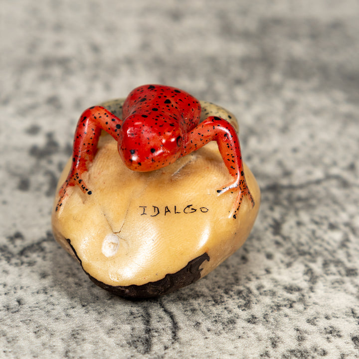 Blue And Red Poison Dart Frog Tagua Carving