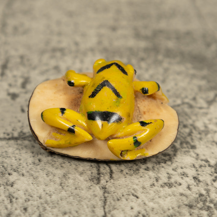 Vintage Golden Frog Tagua Carving