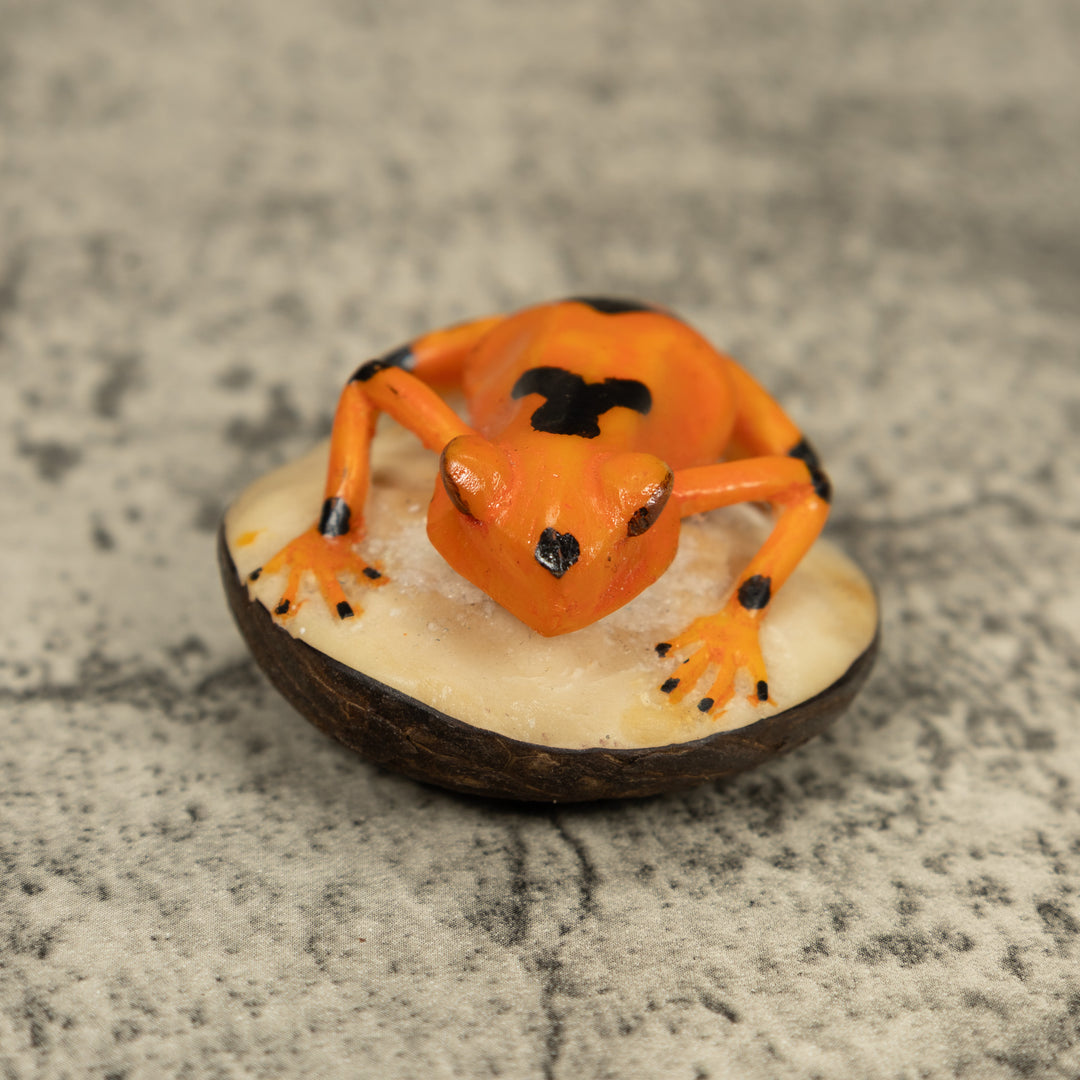 Golden Frog Tagua Carving