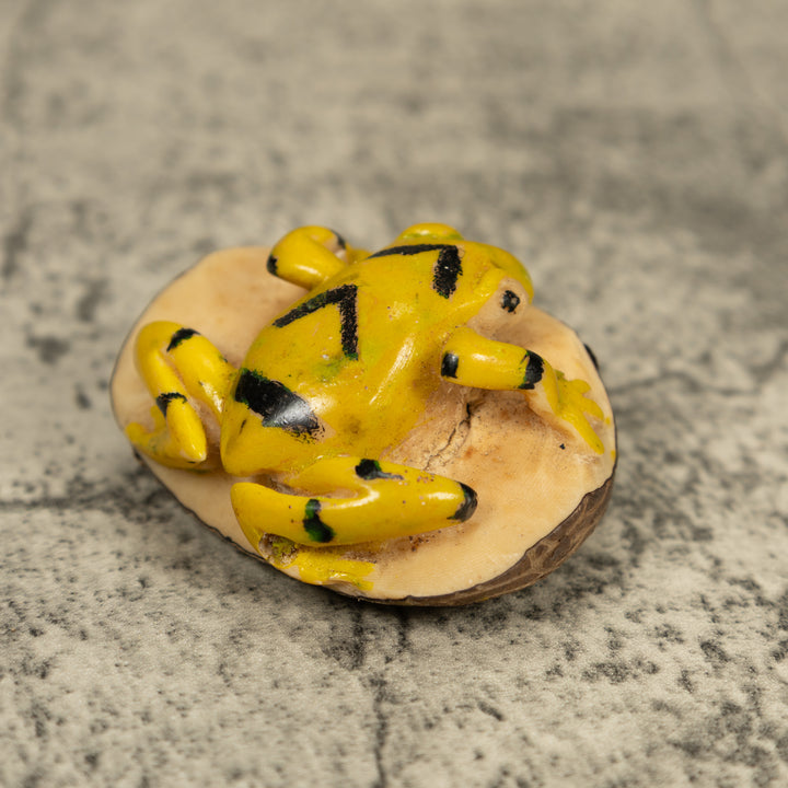 Vintage Golden Frog Tagua Carving