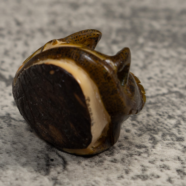 Brown And Black Iguana Lizard Tagua Carving