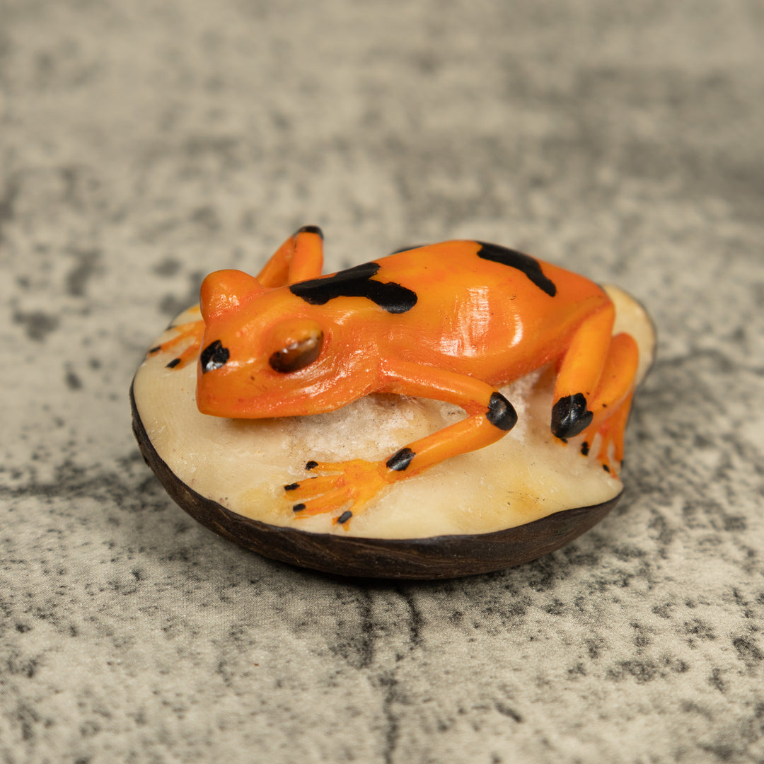 Golden Frog Tagua Carving