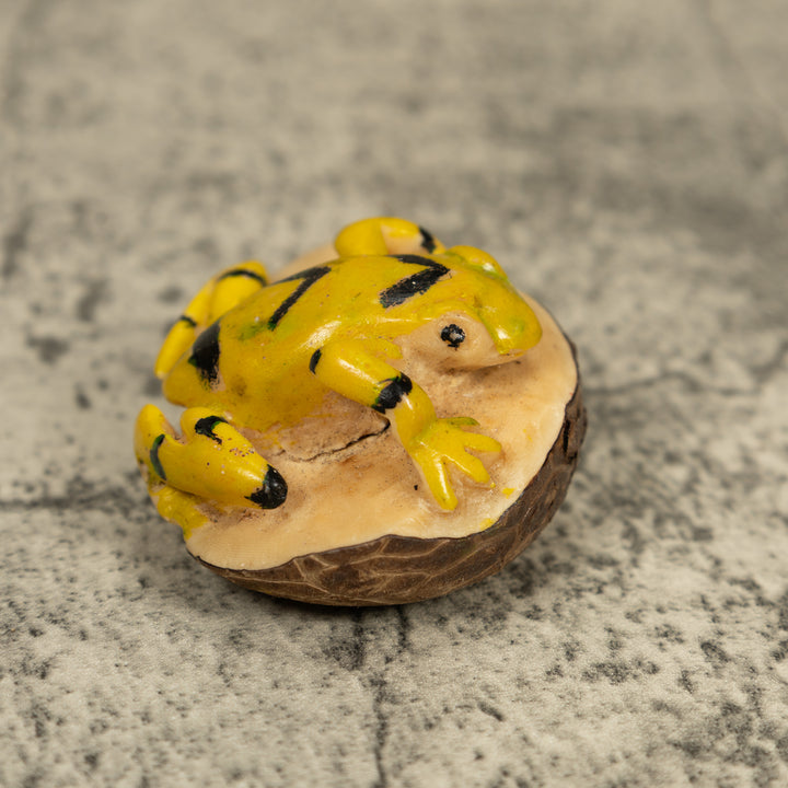 Vintage Golden Frog Tagua Carving