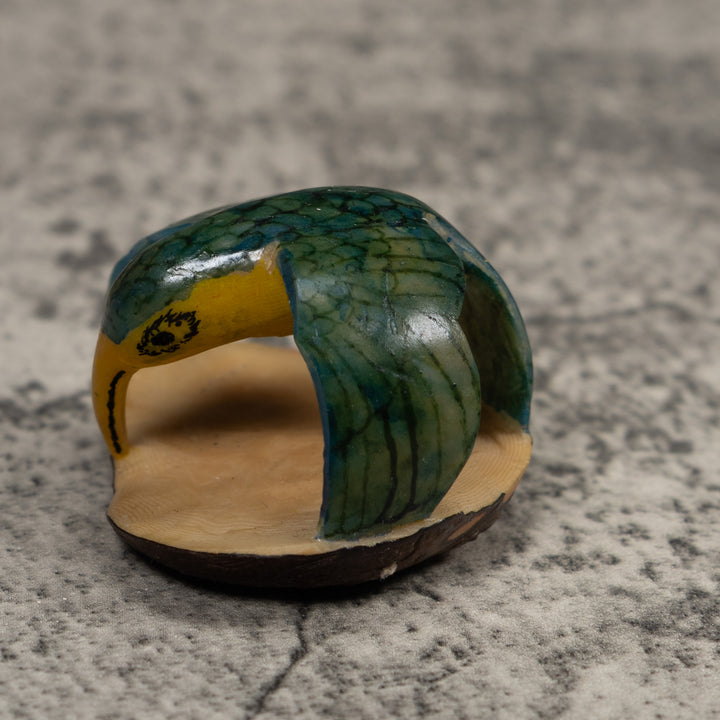 Vintage Black And Green Hummingbird Tagua Carving