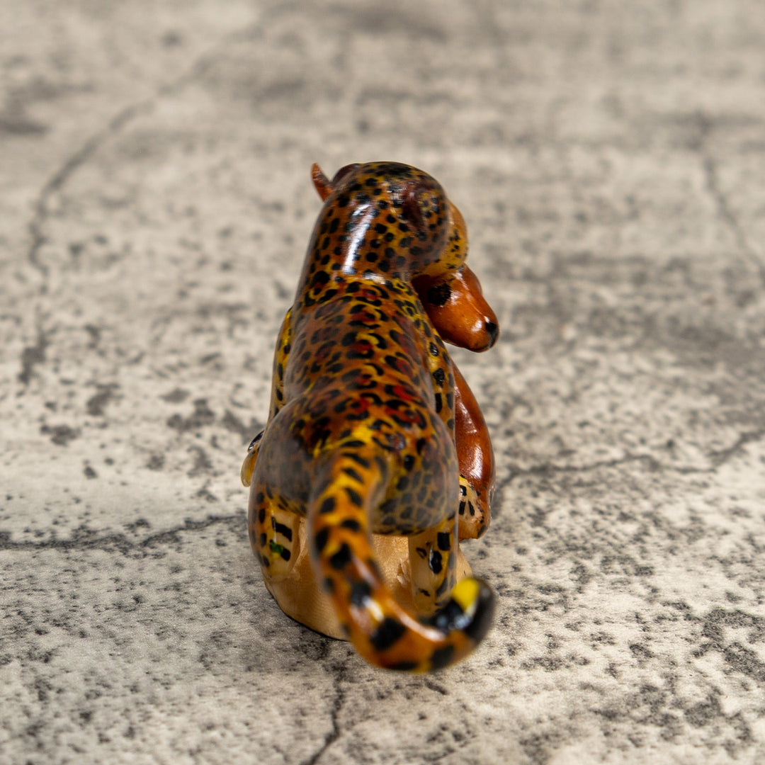 Vintage Jaguar With Kill Tagua Carving