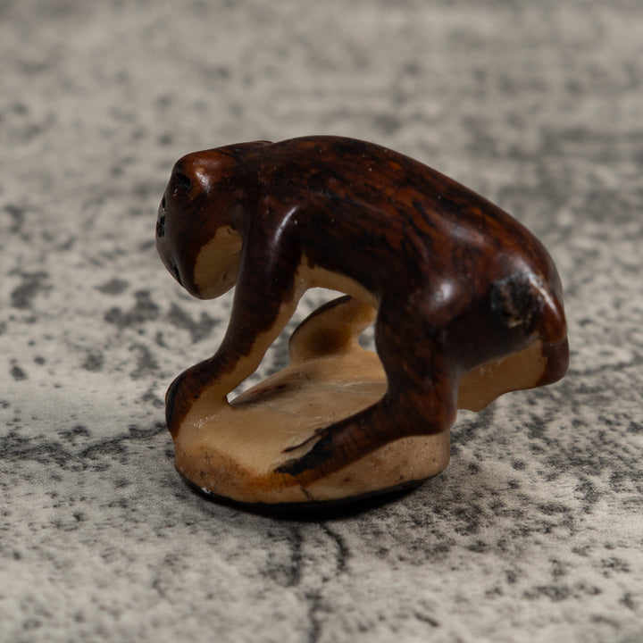 Vintage Brown Jungle Critter Tagua Carving
