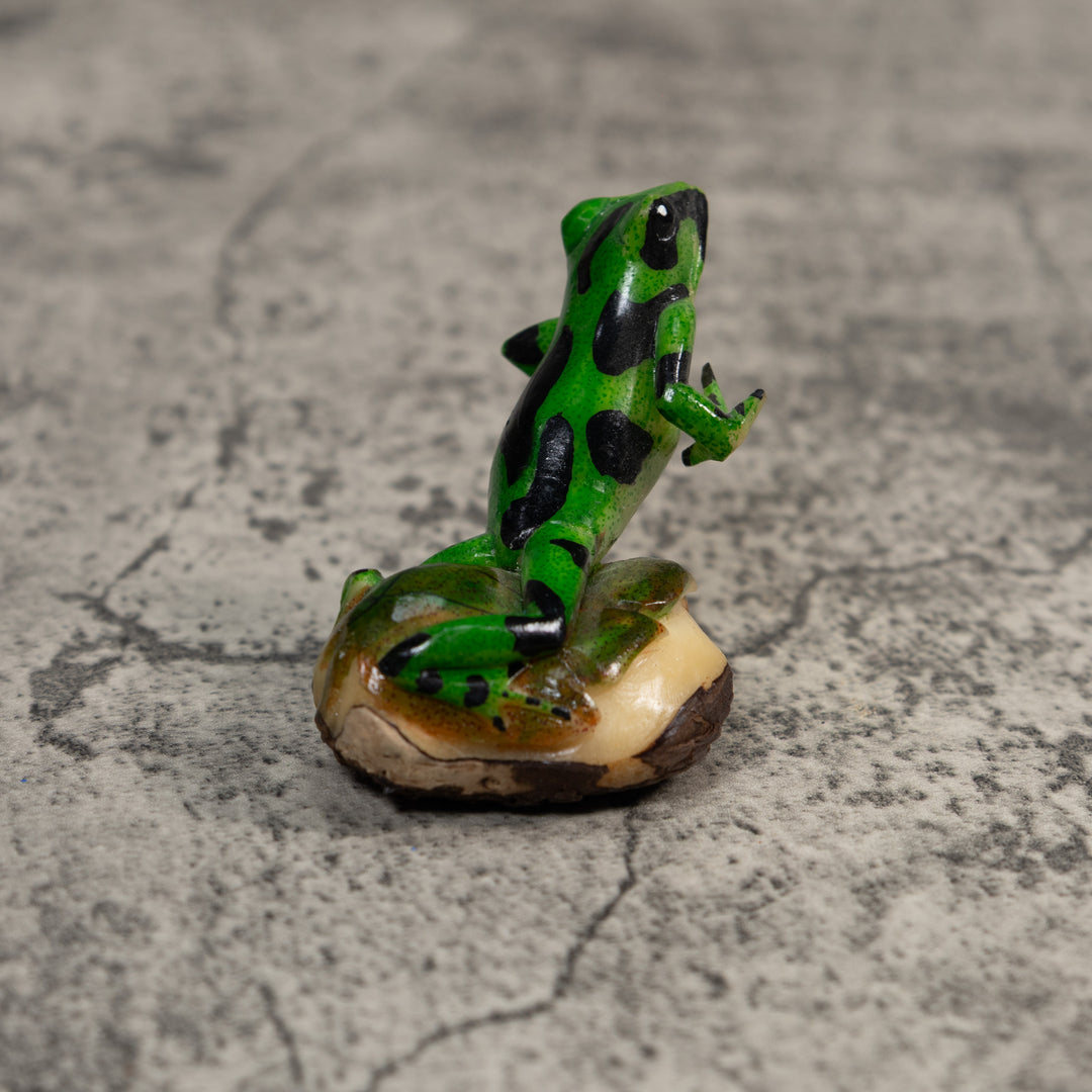 Green And Black Poison Dart Frog Tagua Carving