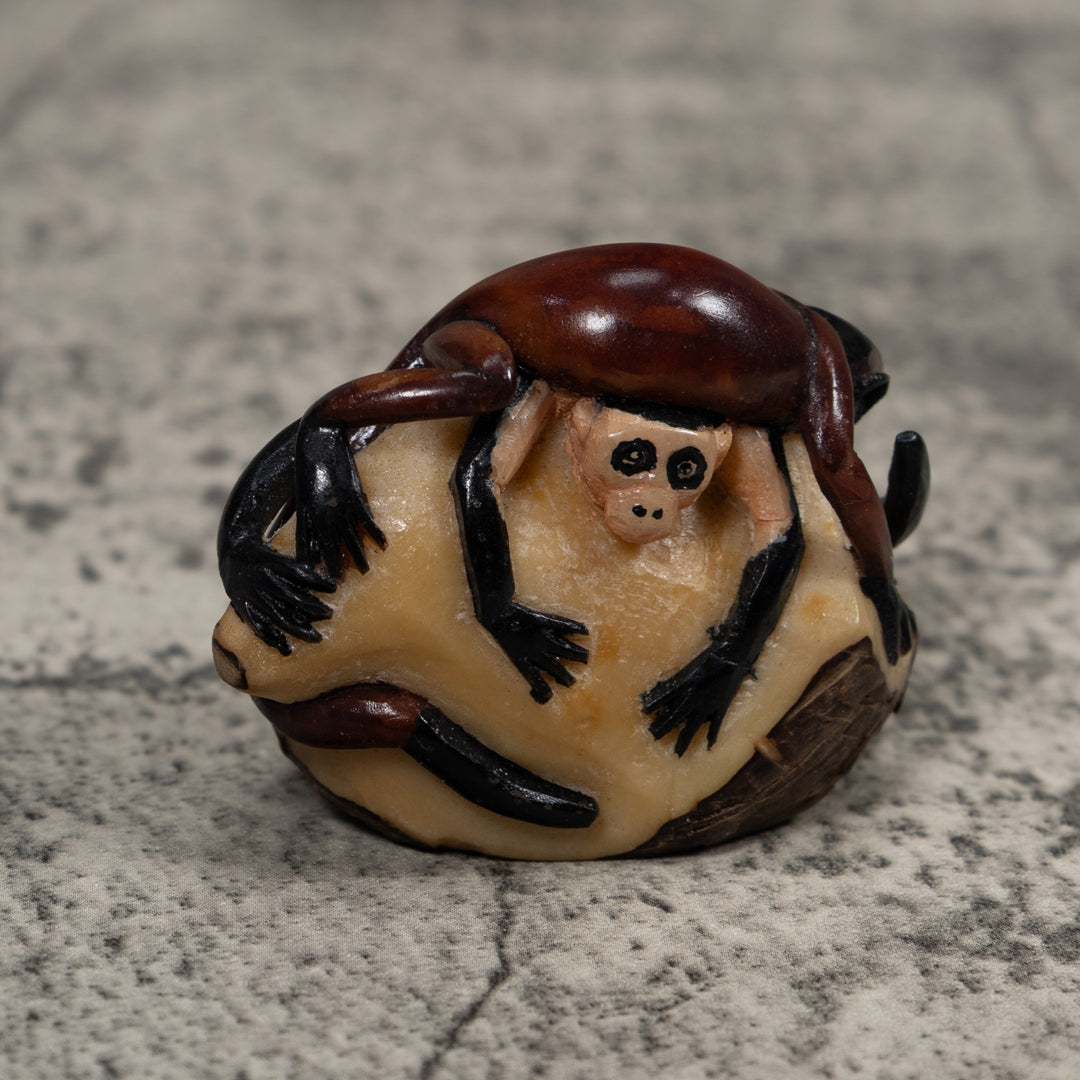 Double Monkey Tagua Carving