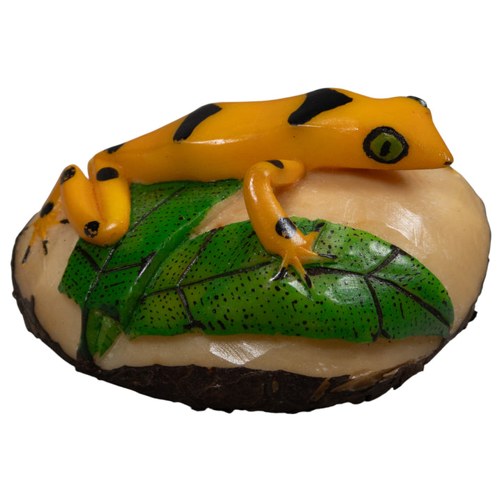 Golden Frog Tagua Carving