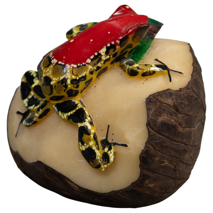 Red Yellow And Black Poison Dart Frog Tagua Carving