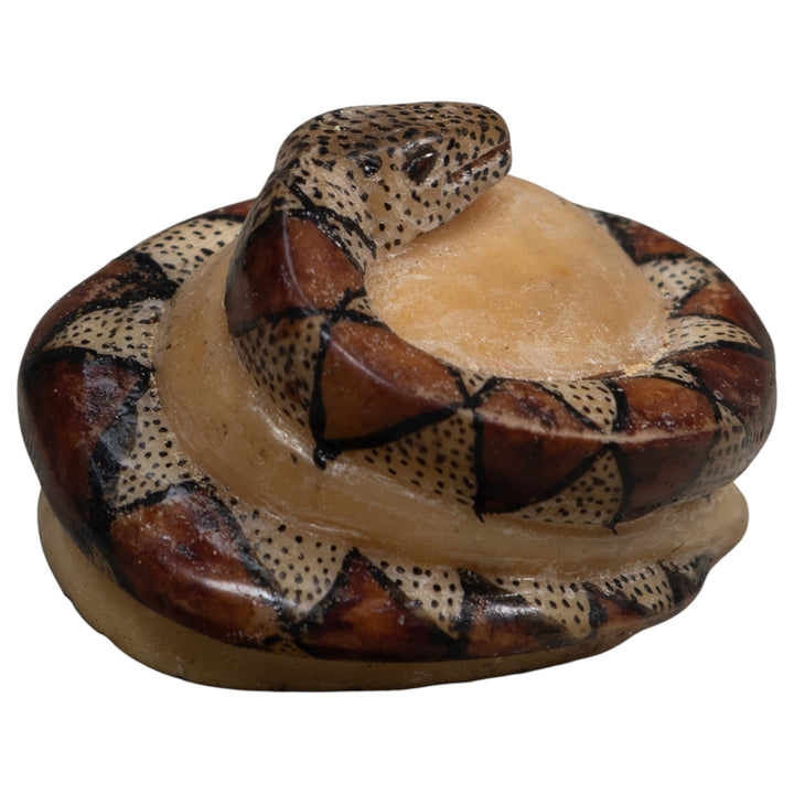 Brown And Black Snake Reptile Tagua Carving